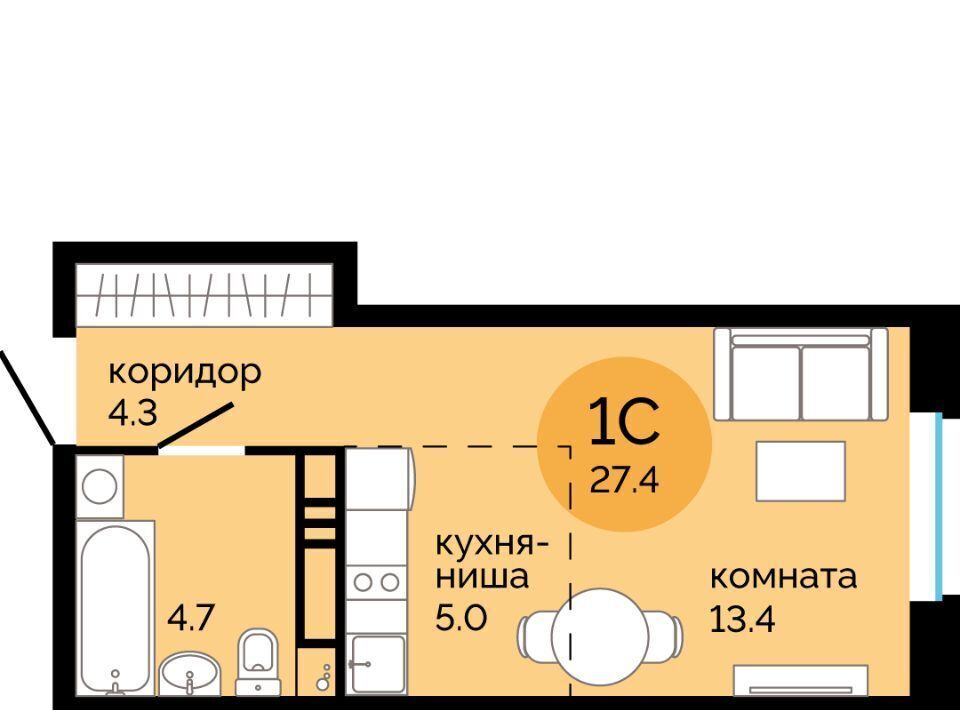 квартира г Пермь р-н Свердловский ул Яблочкова 5к/4 ЖК Красное яблоко фото 1