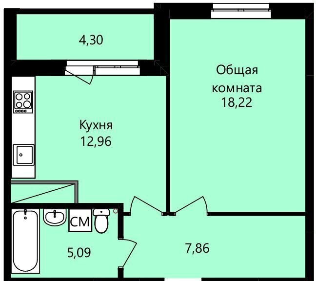 квартира г Саранск р-н Октябрьский ул Юрия Святкина 14 ЖК «Гармония» фото 2