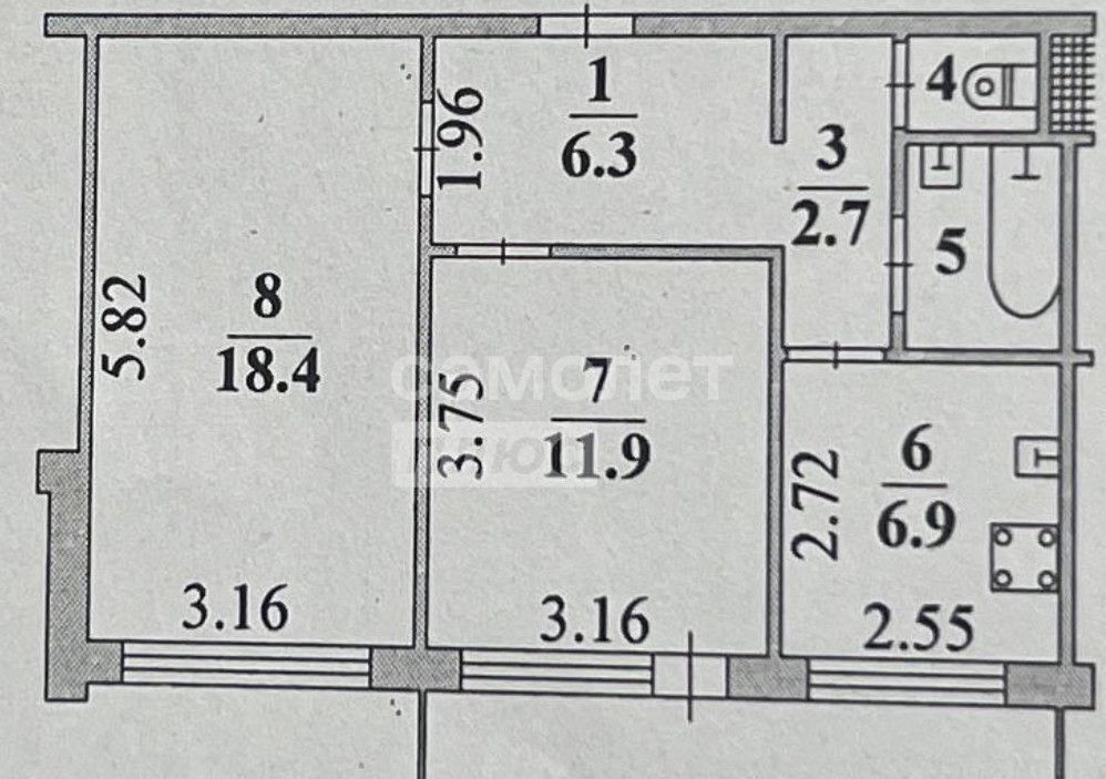 квартира г Липецк р-н Октябрьский б-р Сергея Есенина 4 фото 23