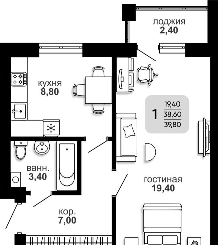 квартира р-н Уфимский с Булгаково ул Дуговая 7/4 сельсовет, Уфа, Булгаковский фото 7