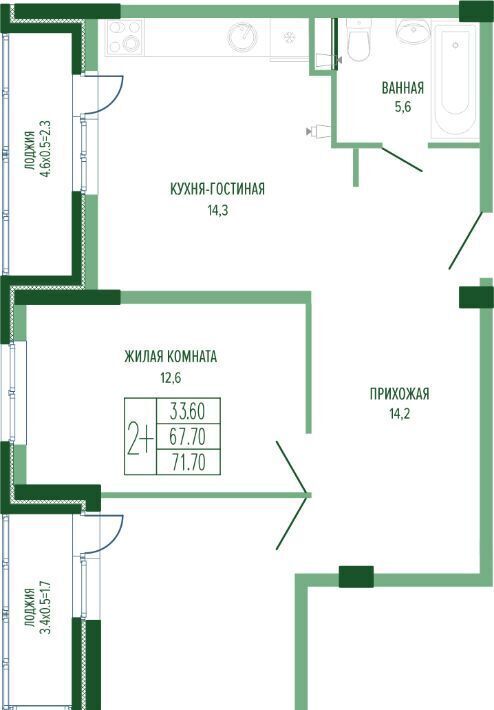 квартира г Краснодар р-н Прикубанский Фестивальный фото 1