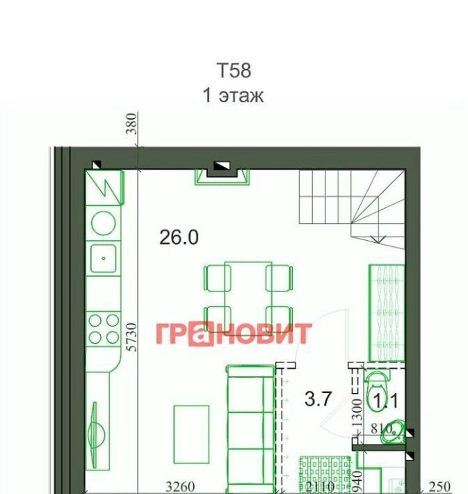 квартира р-н Новосибирский с Новолуговое мкр Березки 2 5-й кв-л, 41/1/1 фото 2