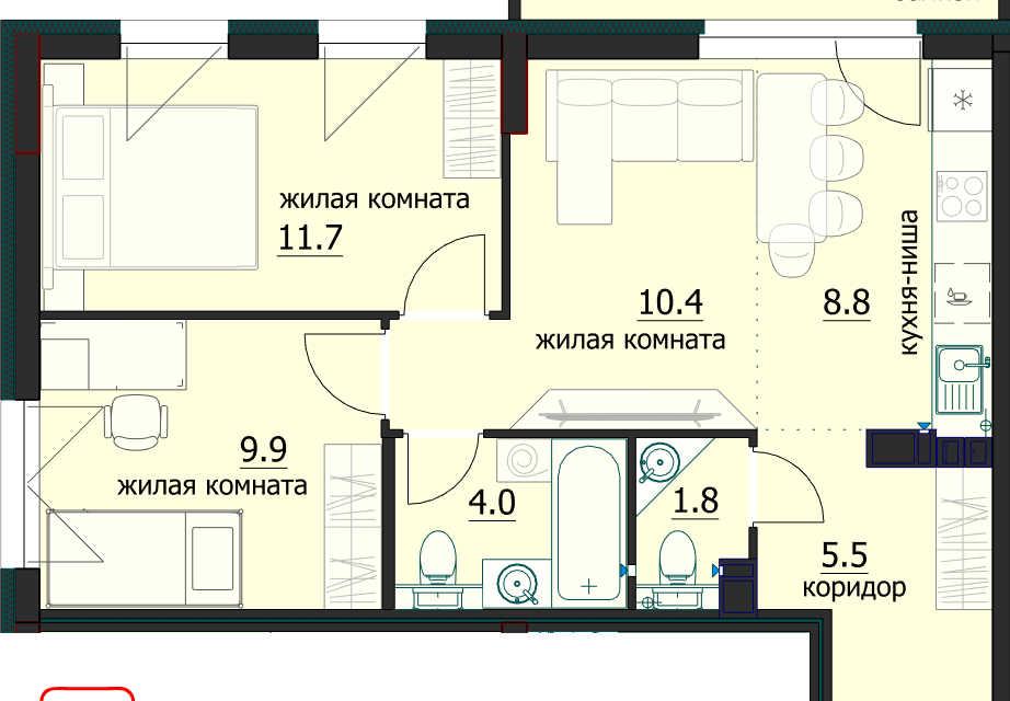 квартира г Киров р-н Первомайский ул Свободы 141 Киров городской округ фото 1