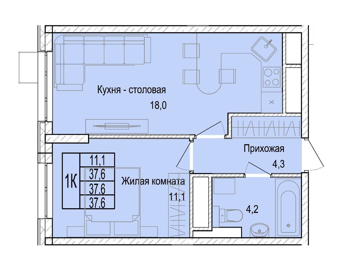 квартира г Мытищи ЖК «Отрадный» мкр. 36, 36А, 37, стр. 6 фото 1