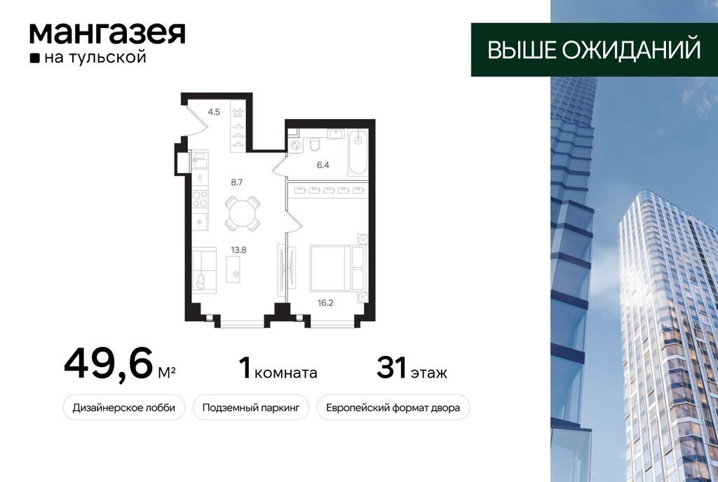 квартира г Москва метро Тульская ЮАО Даниловский ЖК «Мангазея на Тульской» фото 1