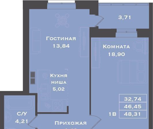 квартира г Сургут р-н Северный жилой ЖК «City Park» мкр. 51, ул. 23«З», стр. 2 фото 1