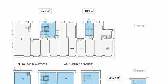 торговое помещение г Москва ЮЗАО ул Дмитрия Ульянова 10/1к 1 фото 2