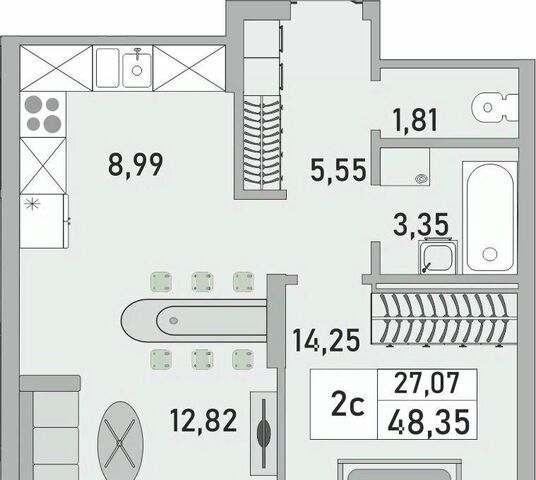 квартира р-н Кировский ул Бакалинская 9/1 ЖК «Облака» фото