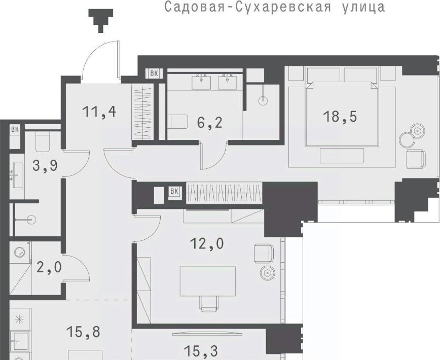 квартира г Москва метро Сухаревская ул Садовая-Сухаревская 14 фото 1