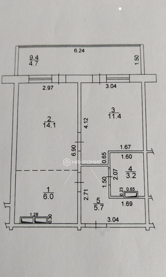 квартира г Киров р-н Ленинский ул Комсомольская 113а фото 18