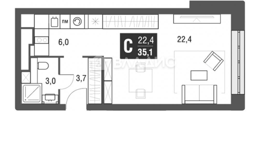 квартира г Москва проезд Серебрякова 11к/1 ЖК Silver Ботанический сад фото 9