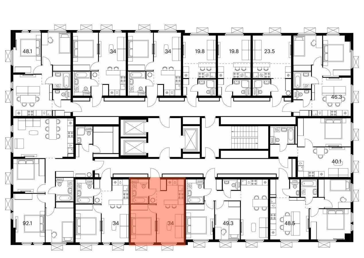 квартира г Мытищи ш Ярославское 1/2 фото 2