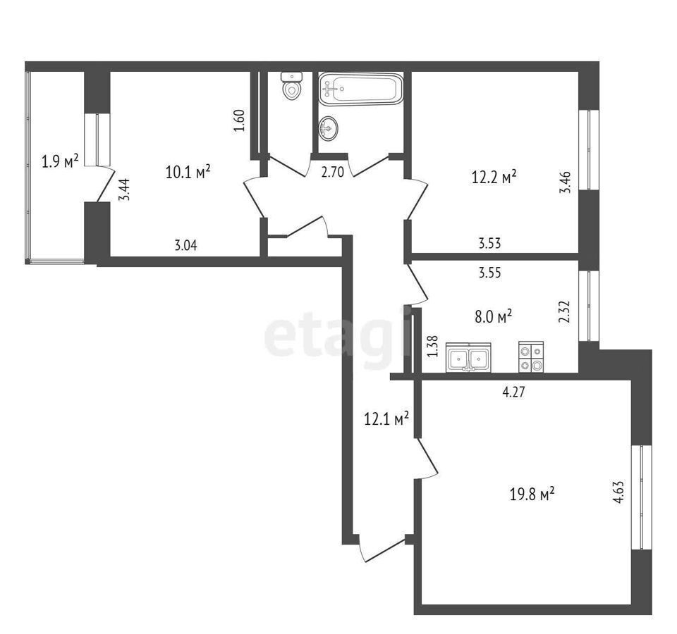 квартира р-н Ленинский г Щелкино 3-й мкр-н, 102 фото 14