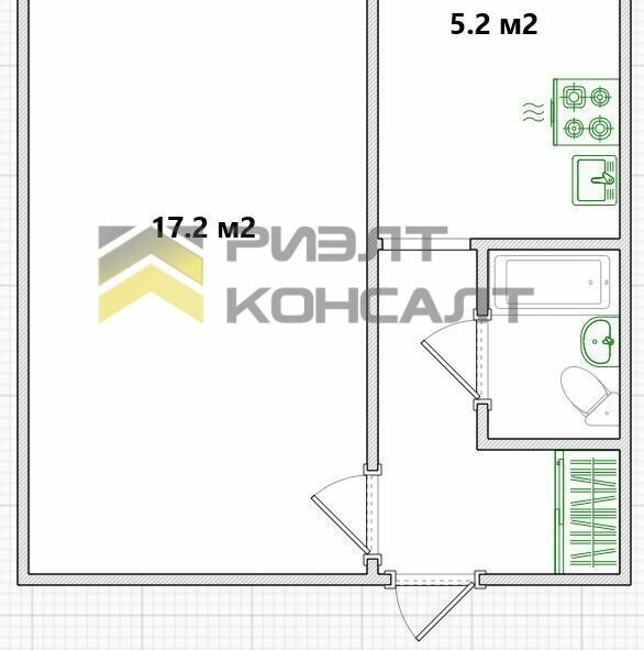 квартира г Омск Заозёрный пр-кт Менделеева 14 фото 17