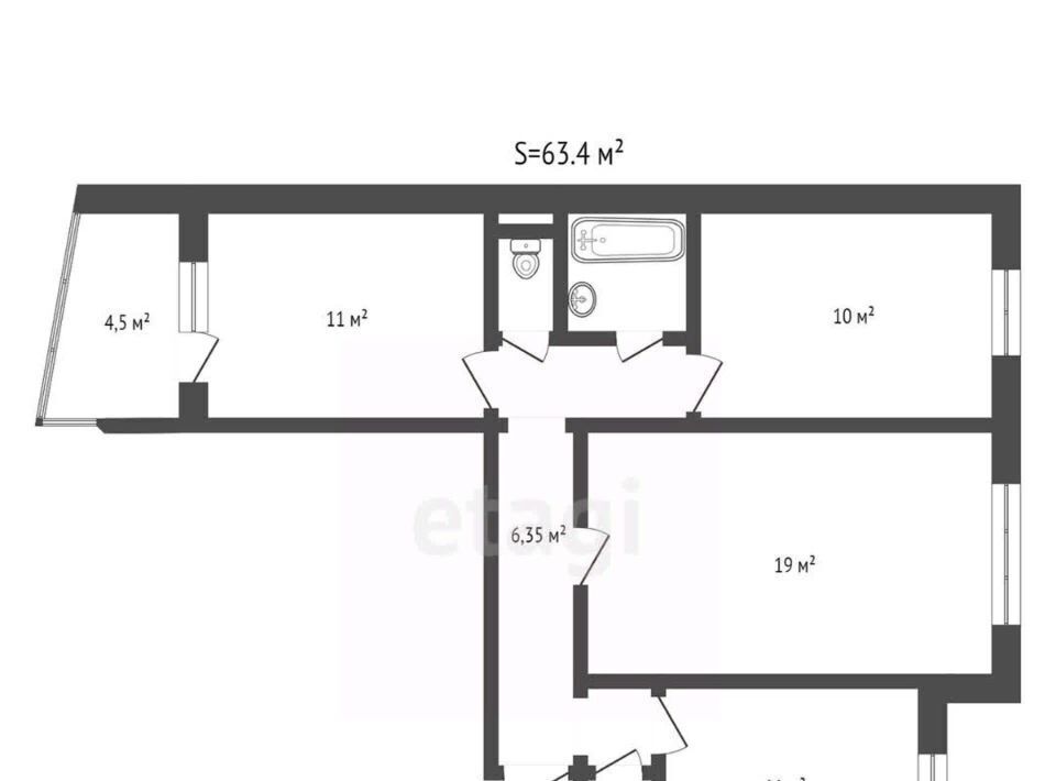 квартира г Брянск р-н Советский ул Ромашина 34к/1 фото 2