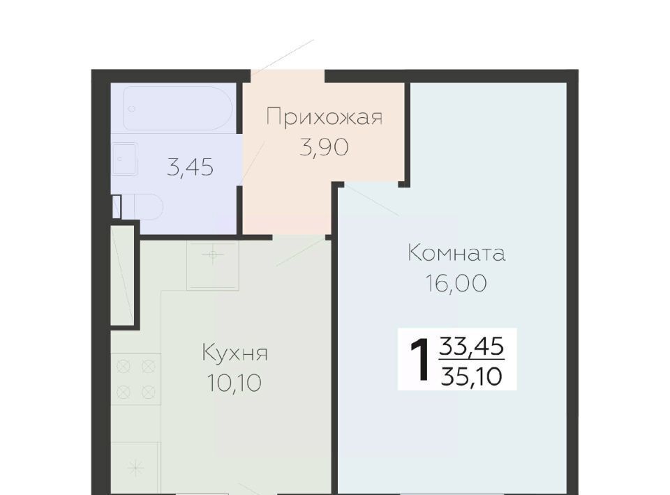 квартира г Всеволожск Южный ЖК Радужный Проспект Большевиков фото 1