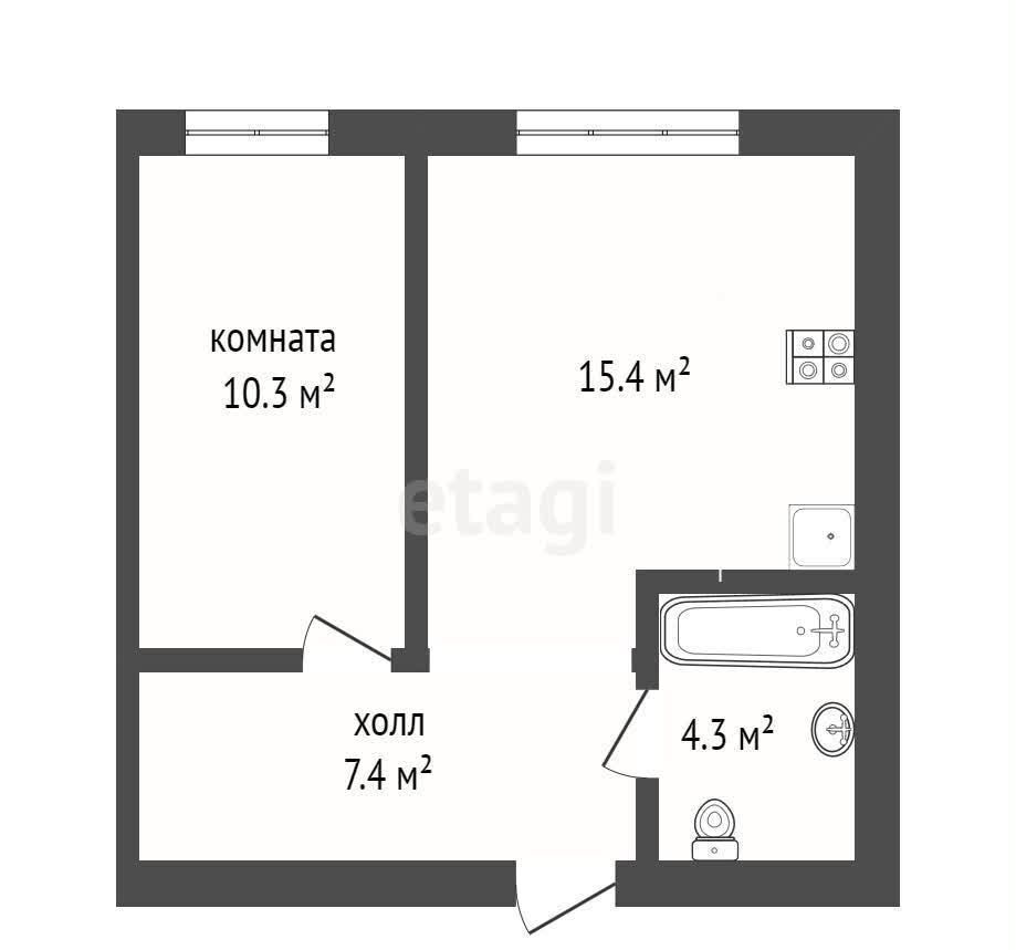 квартира г Тюмень р-н Центральный ул Новгородская 20 ЖК «Да. Квартал Централь» Центральный административный округ фото 22