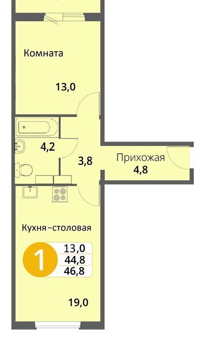 квартира г Орел р-н Заводской Пробуждение ул Зареченская 6к/1 ЖК «Аквамарин» фото 2