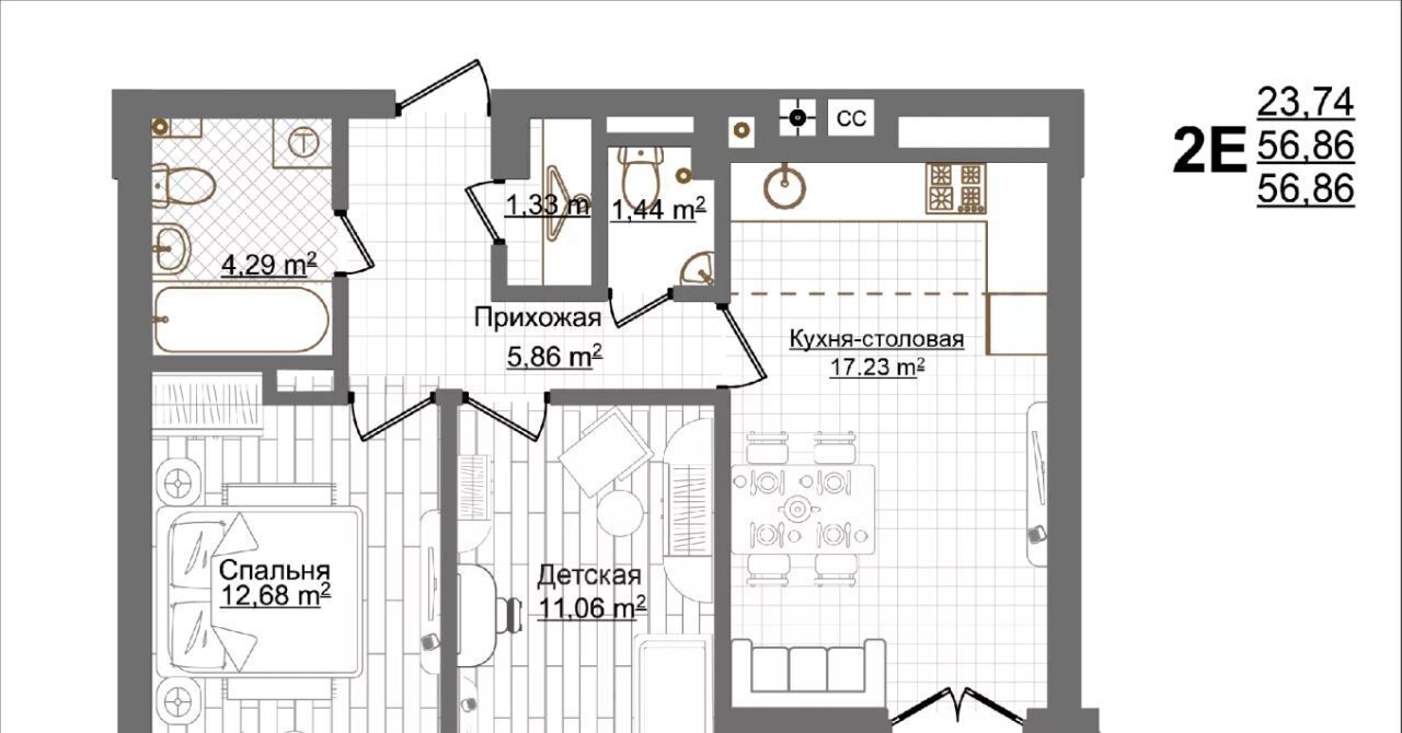 квартира г Нижний Новгород р-н Канавинский Чкаловская ул Менделеева 22/7 ЖК «Каскад на Менделеева» фото 1