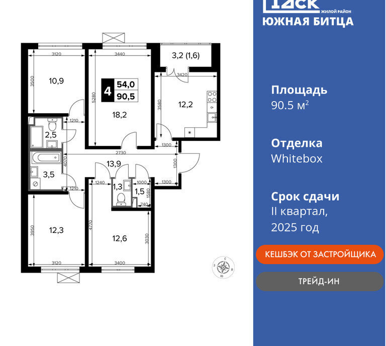 квартира городской округ Ленинский п Битца ЖК Южная Битца 8 Битца, Южный бульвар фото 1