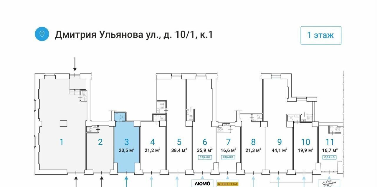 торговое помещение г Москва метро Академическая ул Дмитрия Ульянова 10/1к 1 фото 2