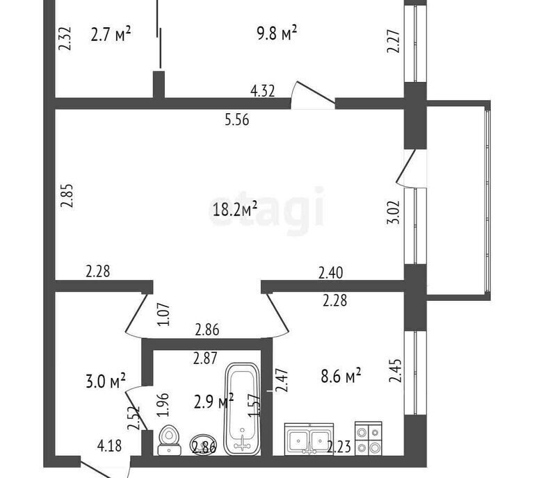 квартира г Стерлитамак ул Дружбы 48 фото 15