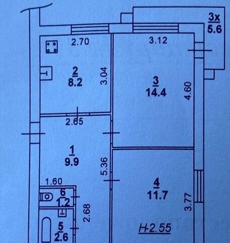 квартира г Ростов-на-Дону р-н Ворошиловский б-р Комарова 7к/4 мкр-н Северный фото 21