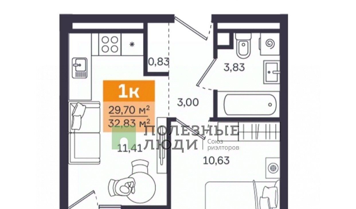 квартира г Курган мкр 1-й п Заозерный жилрайон, 25Б фото 1