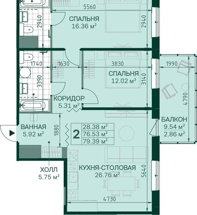 квартира г Санкт-Петербург метро Новочеркасская ул Магнитогорская 5к/3 ЖК Magnifika Residence округ Большая Охта фото 1