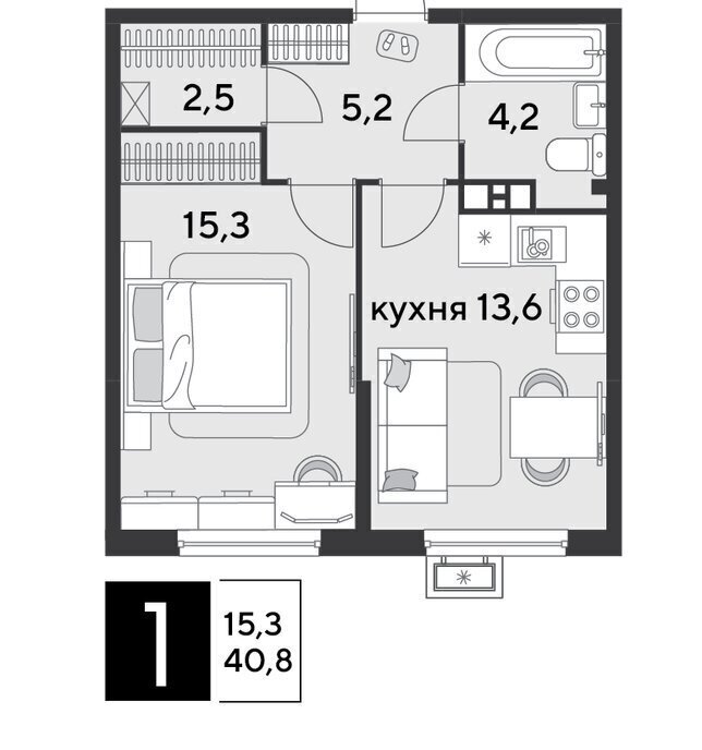 квартира г Краснодар р-н Прикубанский ЖК «Парк Победы» фото 3