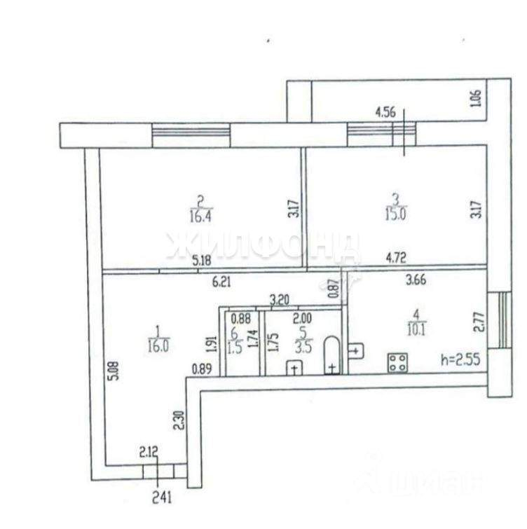 квартира г Барнаул р-н Индустриальный ул Балтийская 13 фото 13