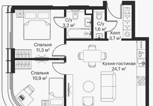 квартира г Москва метро Волоколамская ш Волоколамское 95/2 фото 9