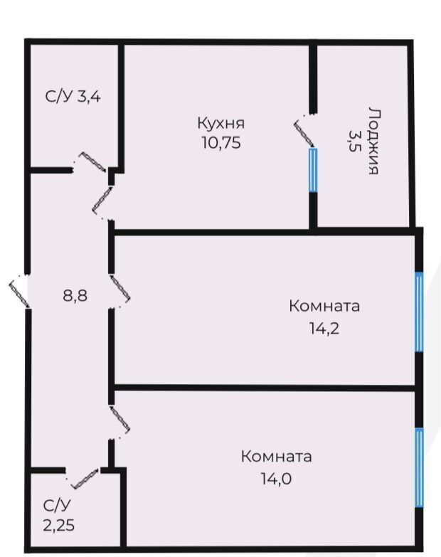 квартира г Ставрополь р-н Промышленный ул Южный обход 53г ЖК Счастье фото 1