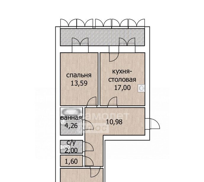 квартира г Тюмень р-н Центральный ул Тимофея Кармацкого 7 ЖК «Ария» Центральный административный округ фото 2