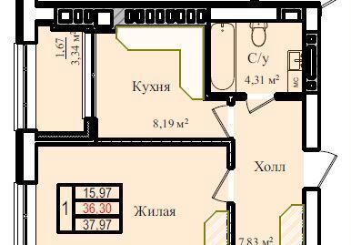 квартира г Калининград р-н Центральный ул Каблукова 1 фото 3