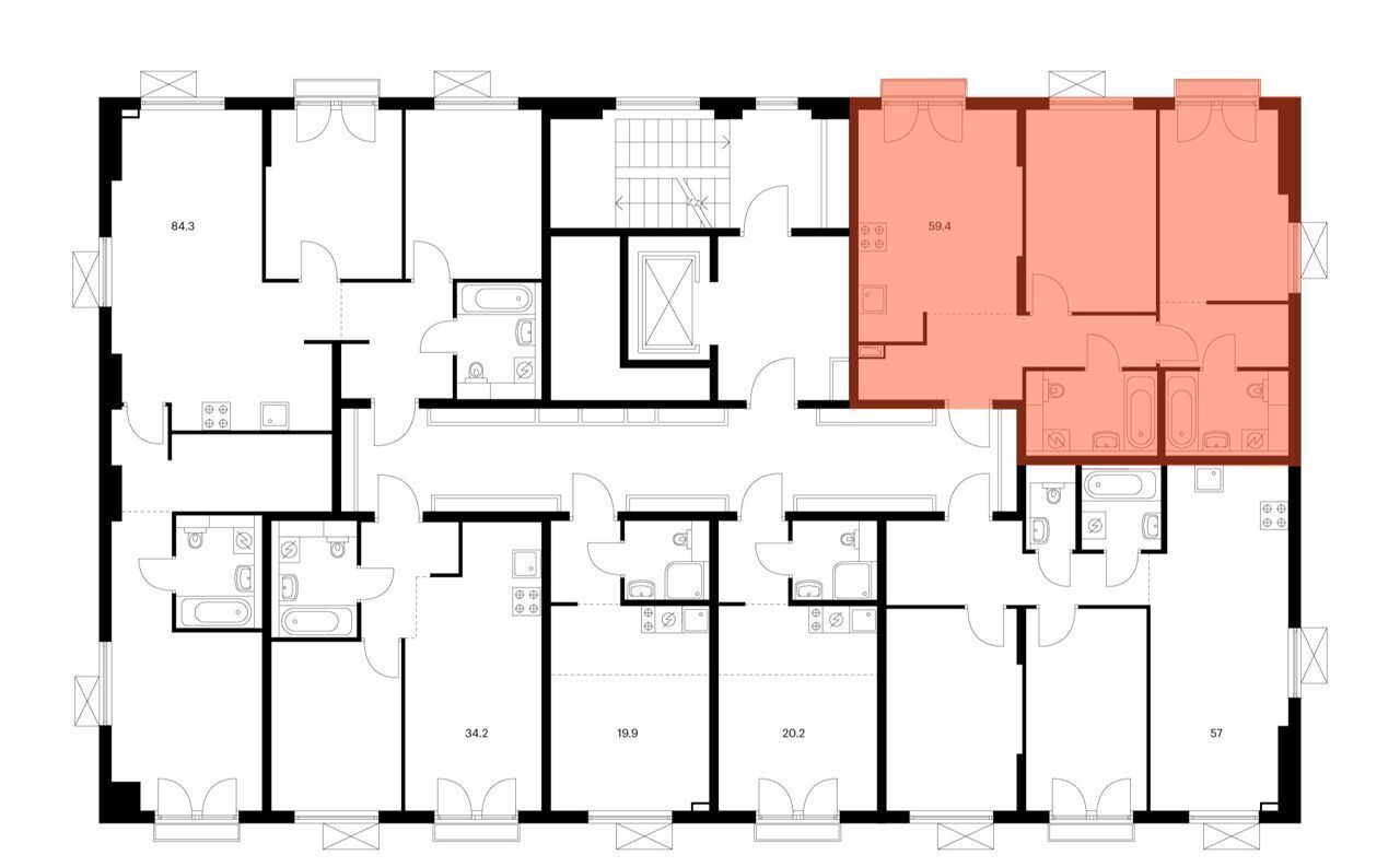 квартира городской округ Красногорск д Глухово корп. 2. 9 фото 2