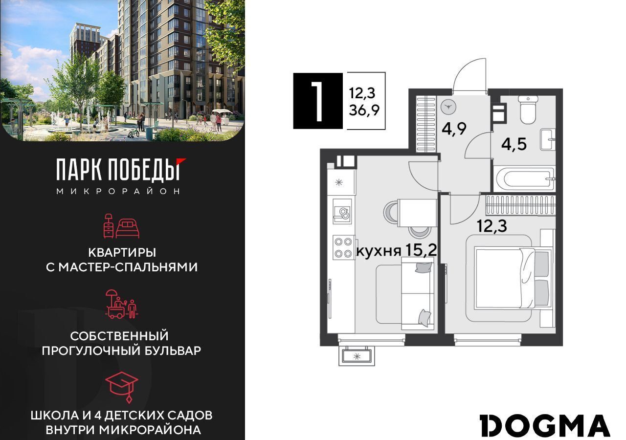 квартира г Краснодар р-н Прикубанский ЖК «Парк Победы 2» ш. Ближний Западный Обход/ул. Героя Пешкова/ ул. Садовая фото 1