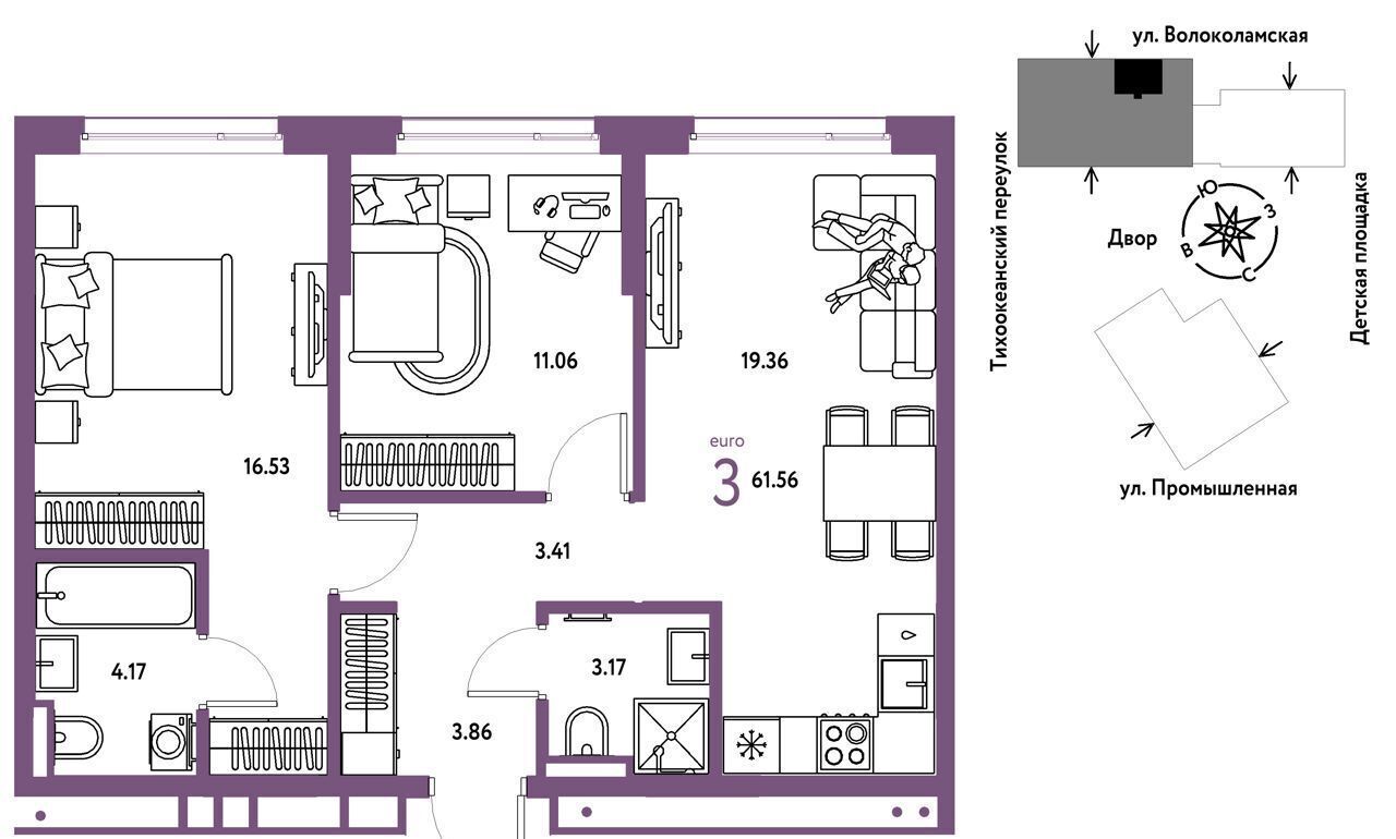 квартира г Тюмень р-н Центральный ул Мельникайте 42 корп. 1 фото 1