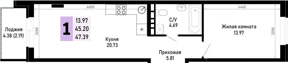 квартира р-н Анапский х Нижняя Гостагайка Анапа муниципальный округ фото 1