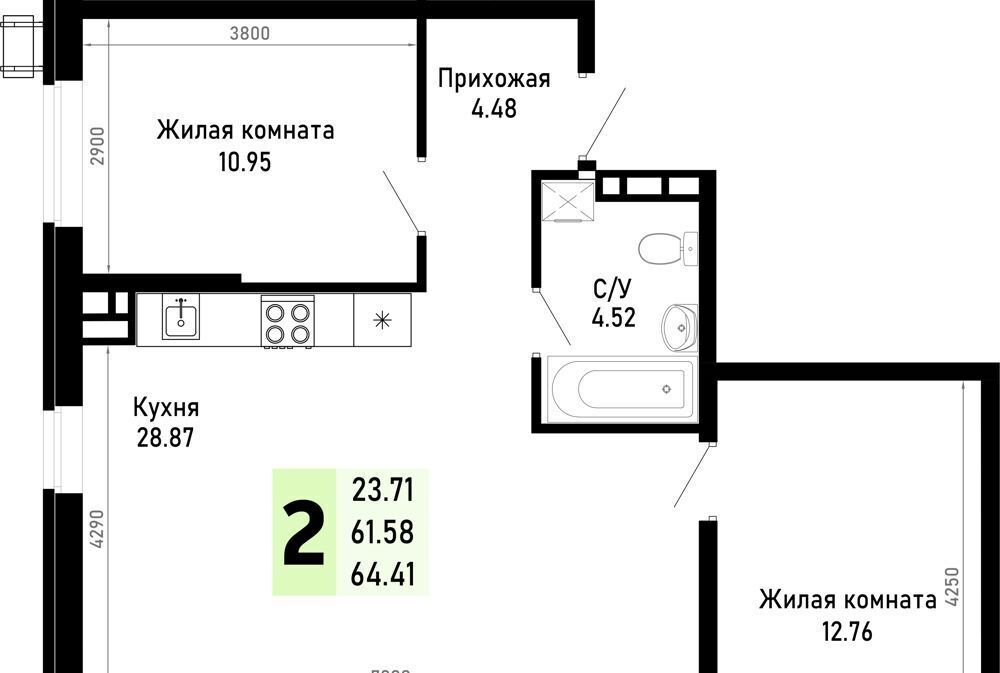 квартира р-н Анапский х Нижняя Гостагайка Анапа муниципальный округ фото 1