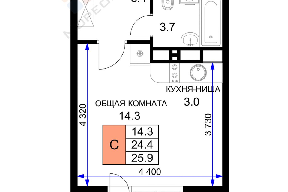 квартира г Краснодар р-н Прикубанский ул им. Героя Ростовского 3 ЖК «Ракурс» Краснодар городской округ, 8 к 2 / улица Нурмагомеда Гаржимагомедова фото 8