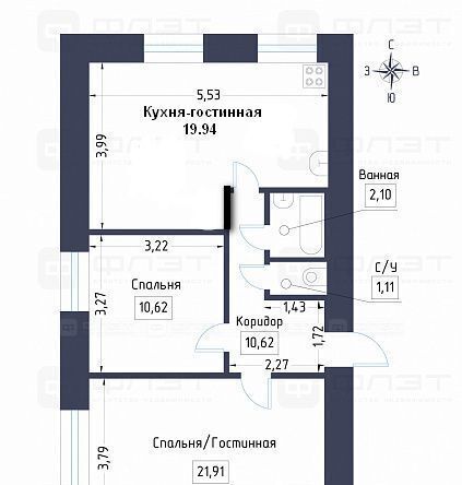 квартира г Казань Суконная слобода ул Хади Такташа 99 фото 2