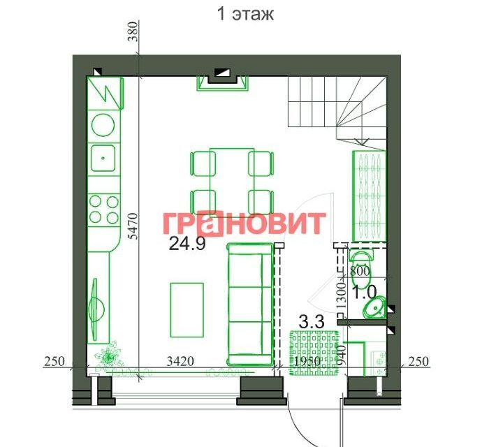 квартира р-н Новосибирский с Новолуговое мкр Березки 2 5-й квартал, 13/1/4 фото 9