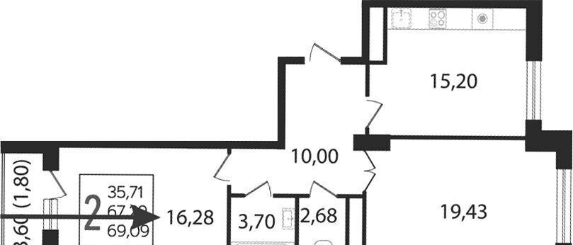 квартира г Краснодар р-н Западный ул им. Дзержинского 95 ЖК AVrorA фото 3