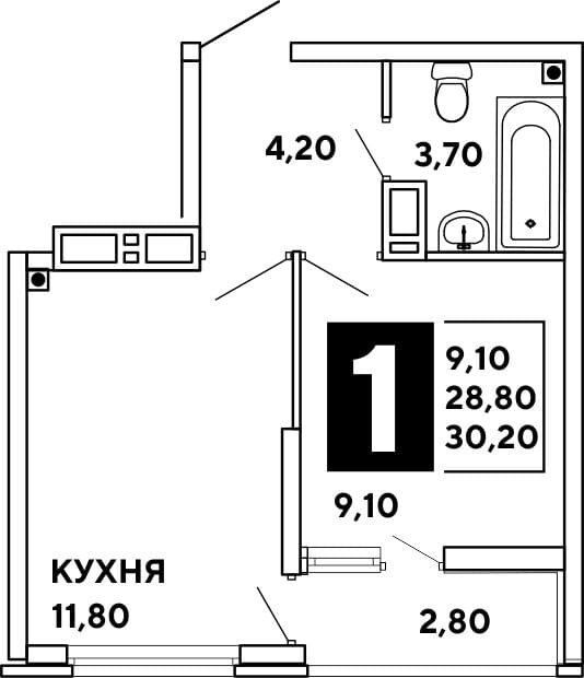 квартира г Краснодар муниципальное образование Краснодар, Западный обход, 39/2 к 1 фото 1