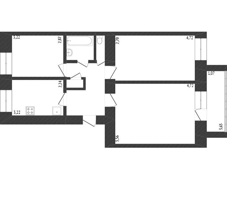 квартира г Омск ул Циолковского 6/1 фото 4