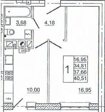 квартира г Смоленск р-н Промышленный ул Крупской 5 блок-секция 3, д. 54Б, 4 фото 1