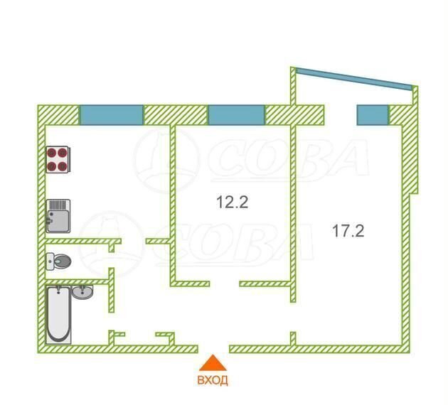 квартира г Тюмень р-н Калининский ул Мельникайте 132 фото 20