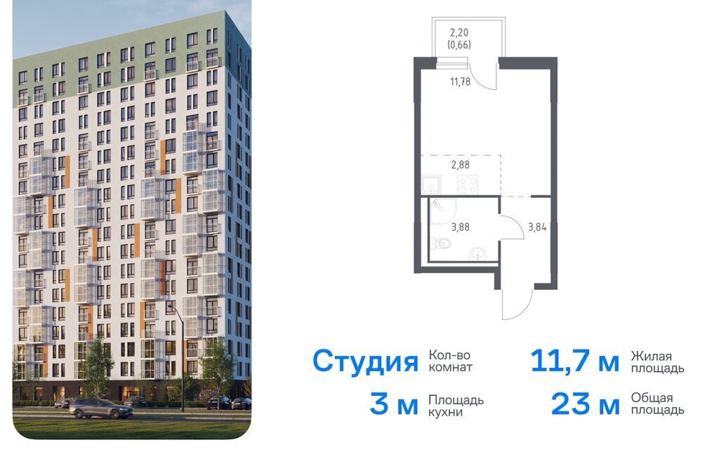 квартира р-н Всеволожский д Новосаратовка ЖК «Невская Долина» 1/3 Пролетарская фото 1