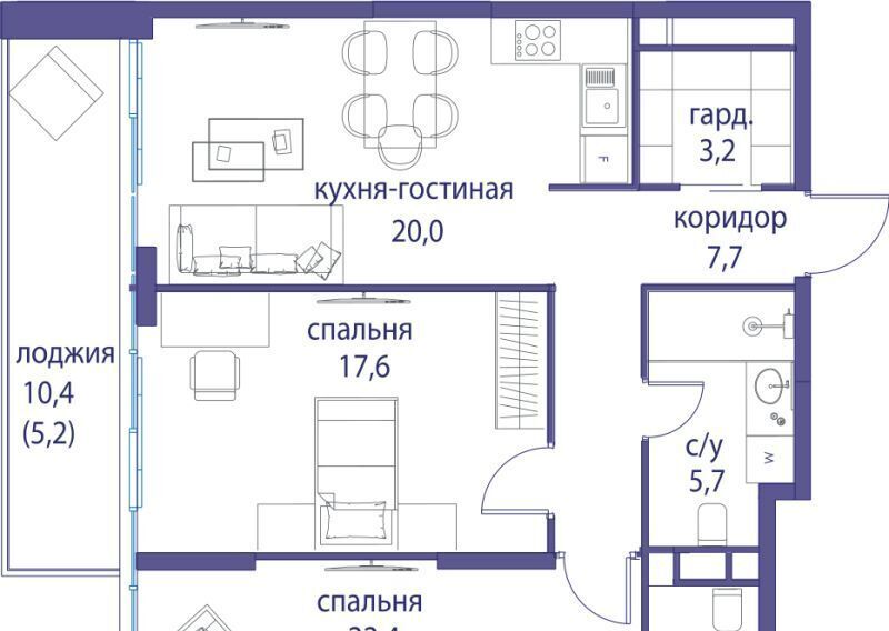 квартира г Москва метро Молодежная ЖК «Остров» 4-й кв-л фото 1